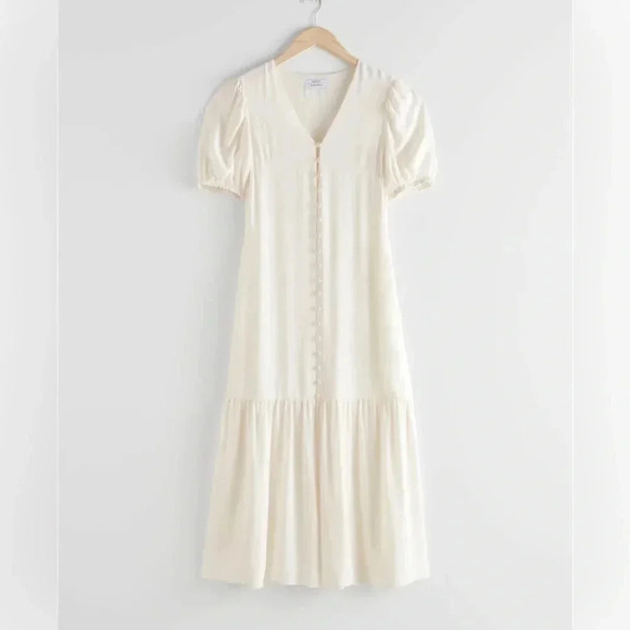 & Other Stories Dresses & Skirts - & other stories cream midi dress Button-Down Puff Sleeve Maxi bridal engagement